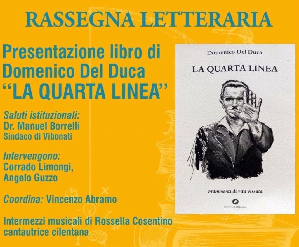 Vibonati, al Museo Logos la presentazione del libro “La Quarta Linea” di Domenico Del Duca