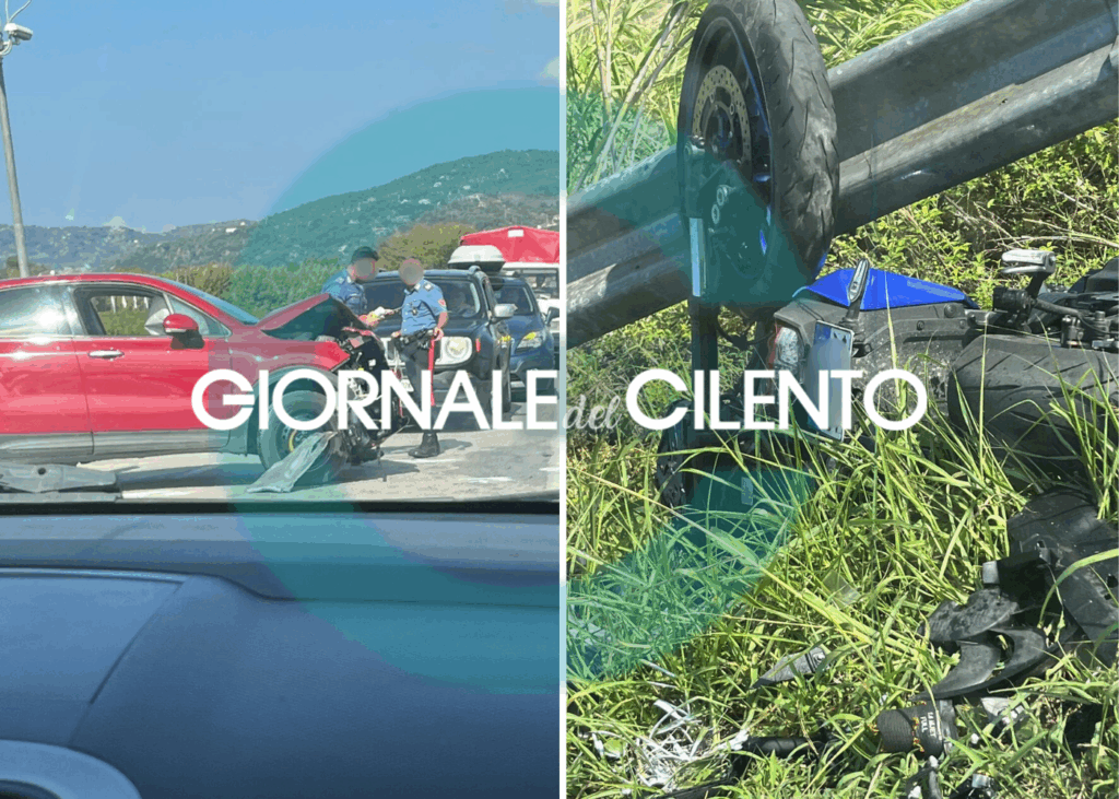 Casal Velino Marina, auto contro moto: centauro ferito sulla provinciale 161