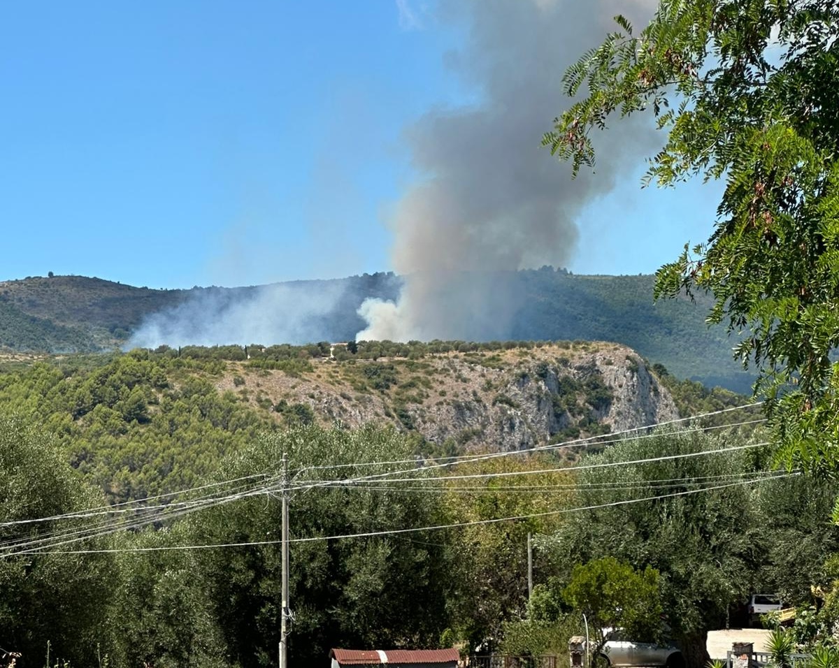Vasto incendio a Camerota capoluogo: due squadre dei vigili del fuoco sul posto