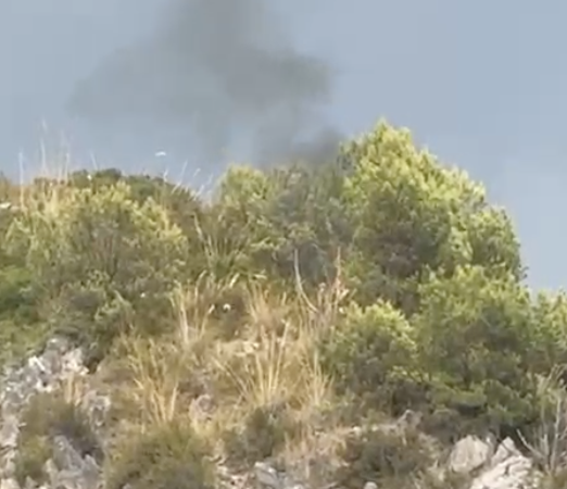 Marina di Camerota, albero in fiamme colpito da un fulmine al Mingardo