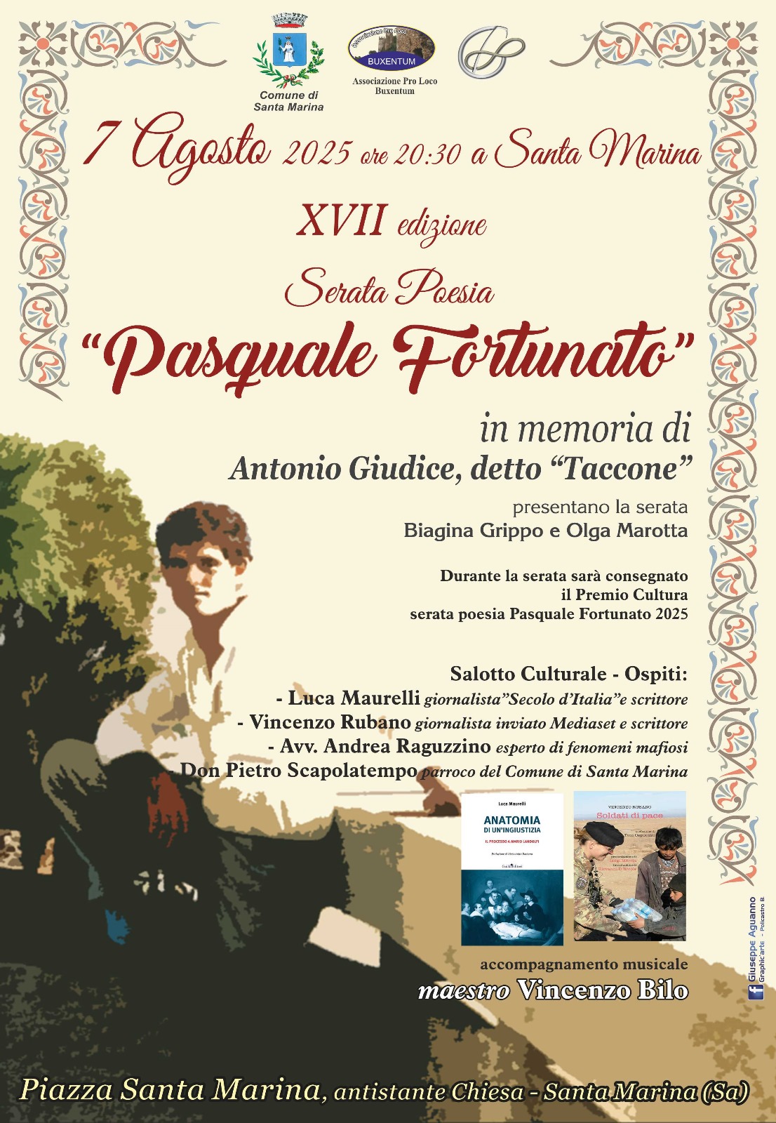 Santa Marina, tutto pronto per la serata di poesia Pasquale Fortunato