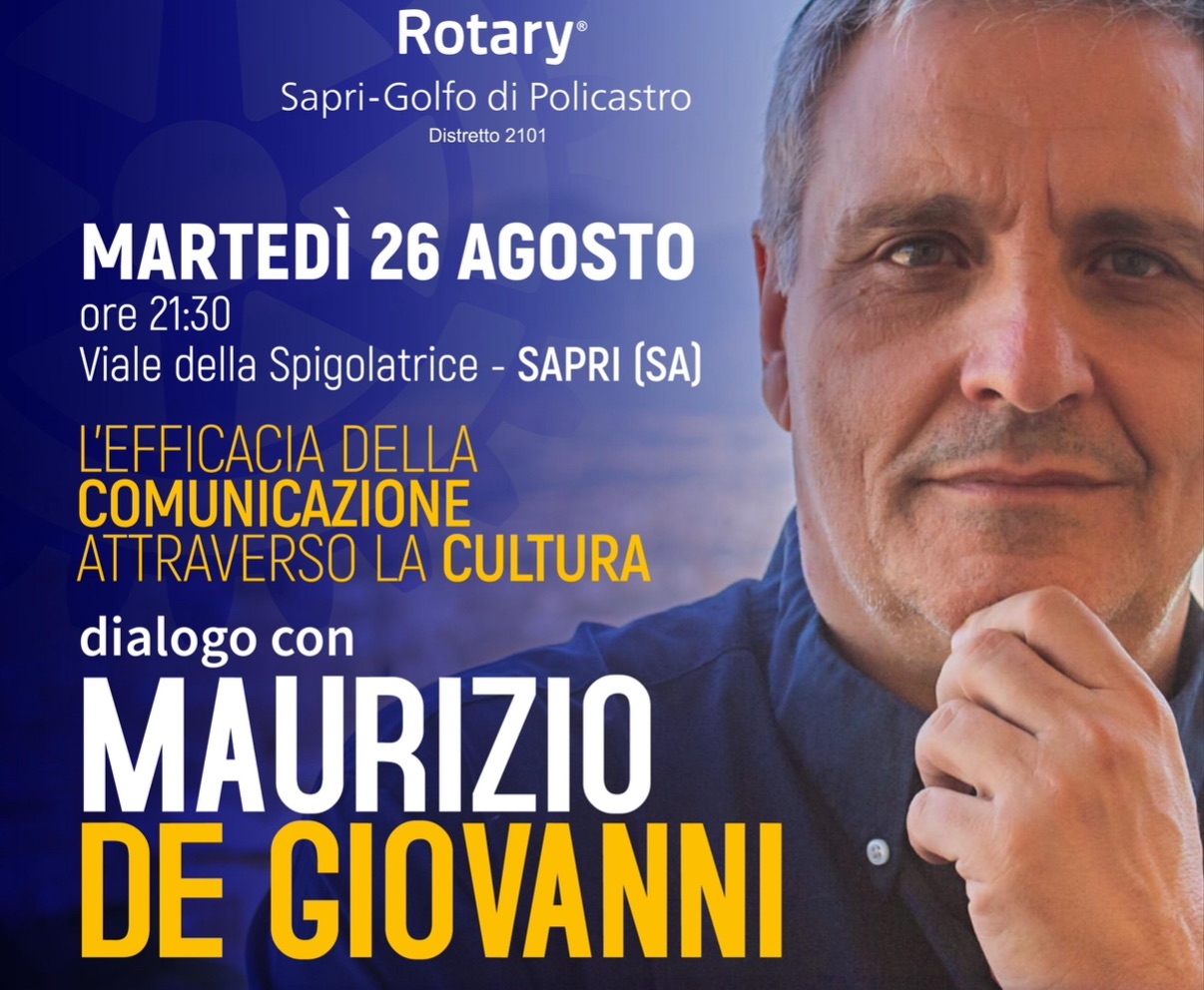 Sapri ospita Maurizio De Giovanni: cultura e comunicazione al centro della serata targata Rotary