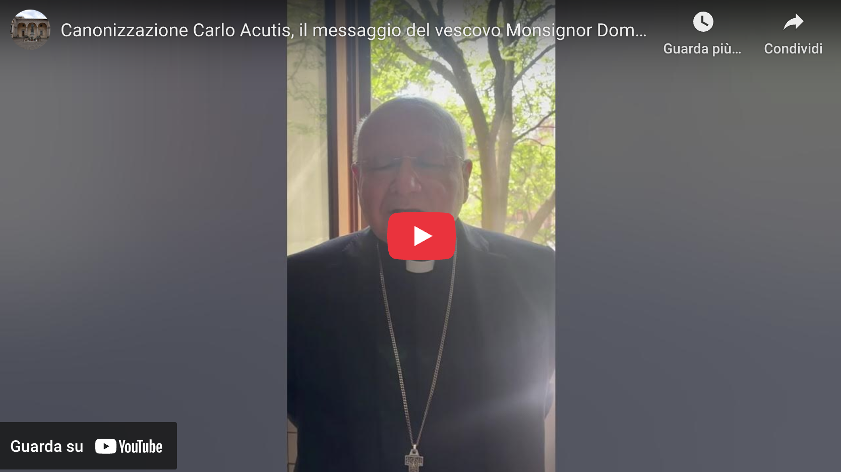 Canonizzazione Carlo Acutis, il messaggio del vescovo monsignor Domenico Sorrentino