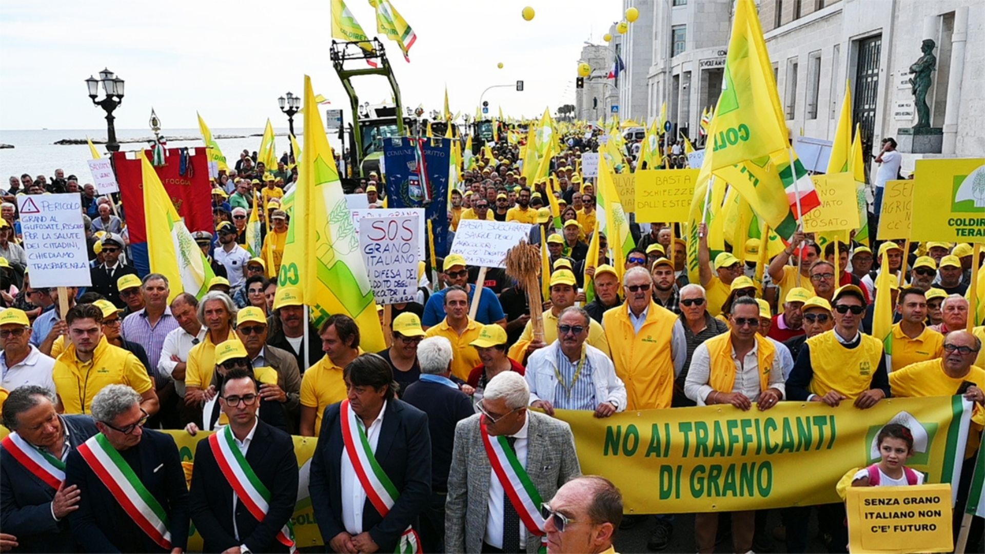 Crolla il prezzo del grano duro, protestano a Bari gli agricoltori campani