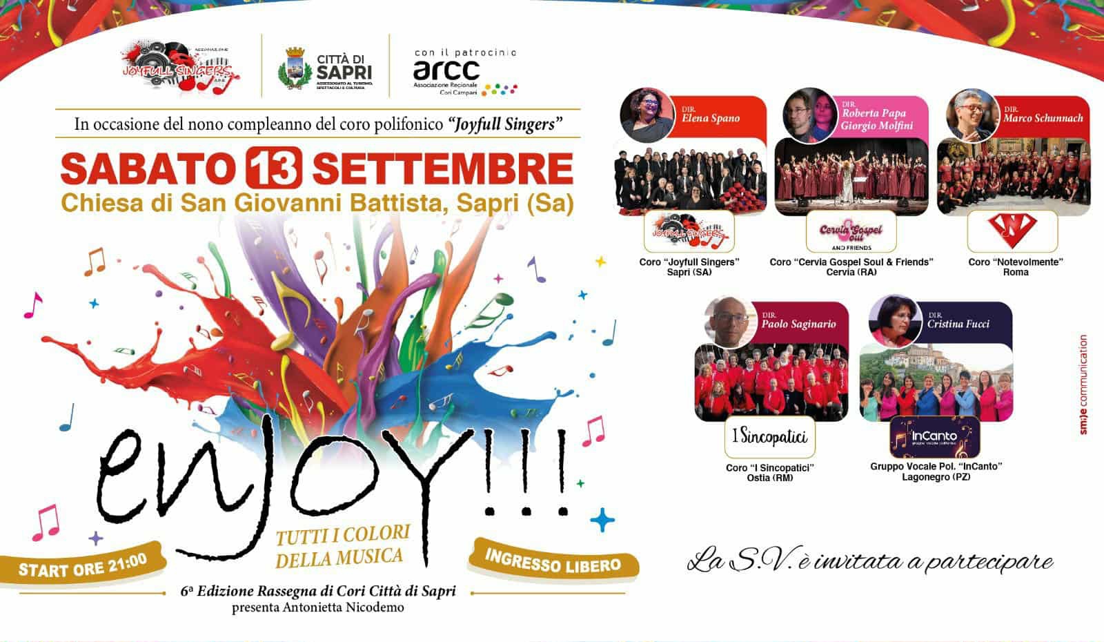 Sapri, tutto pronto per Enjoy: 150 voci per festeggiare i 9 anni dei Joyfull Singers