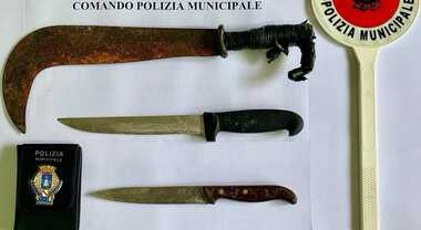 Coltelli e machete rinvenuti nei giardini: indagini in corso