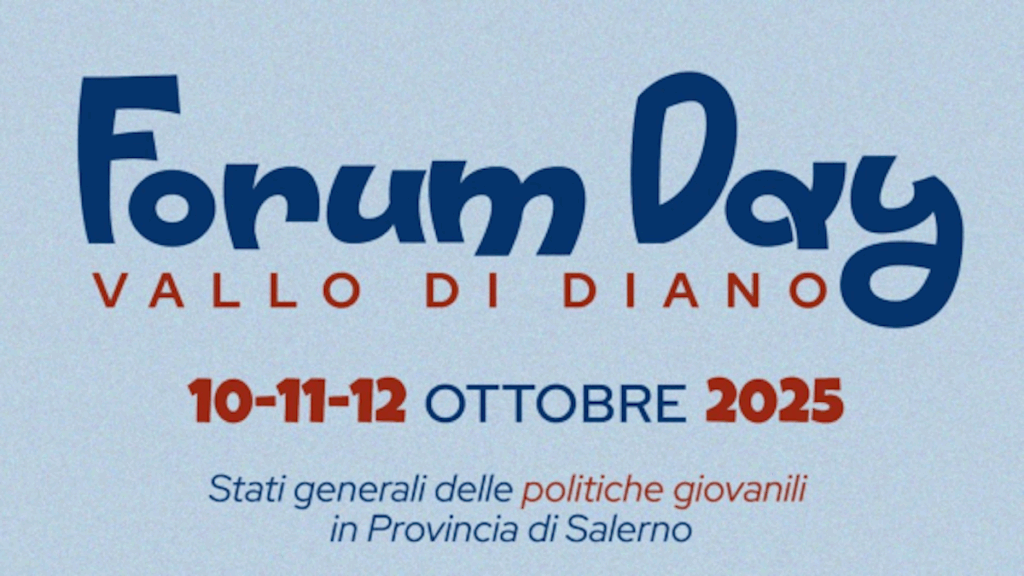 Vallo di Diano, torna il Forum Day: dal 10 al 12 ottobre la nona edizione delle politiche giovanili