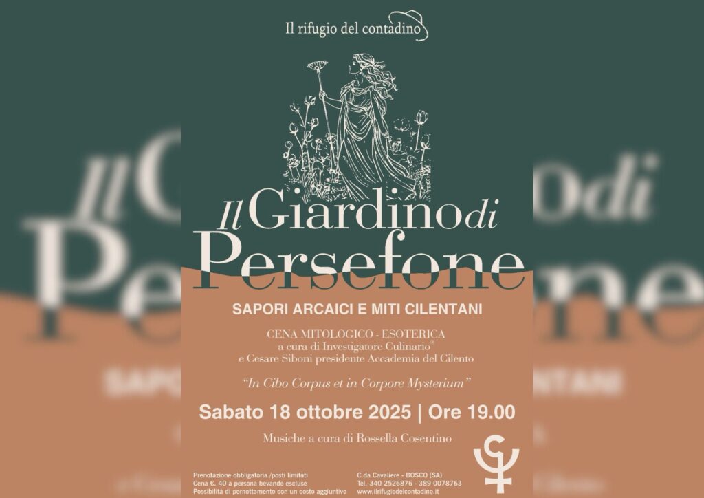 Cucina e mito si fondono al Rifugio del contadino a Bosco con la degustazione iniziatica “Giardino di Persefone”