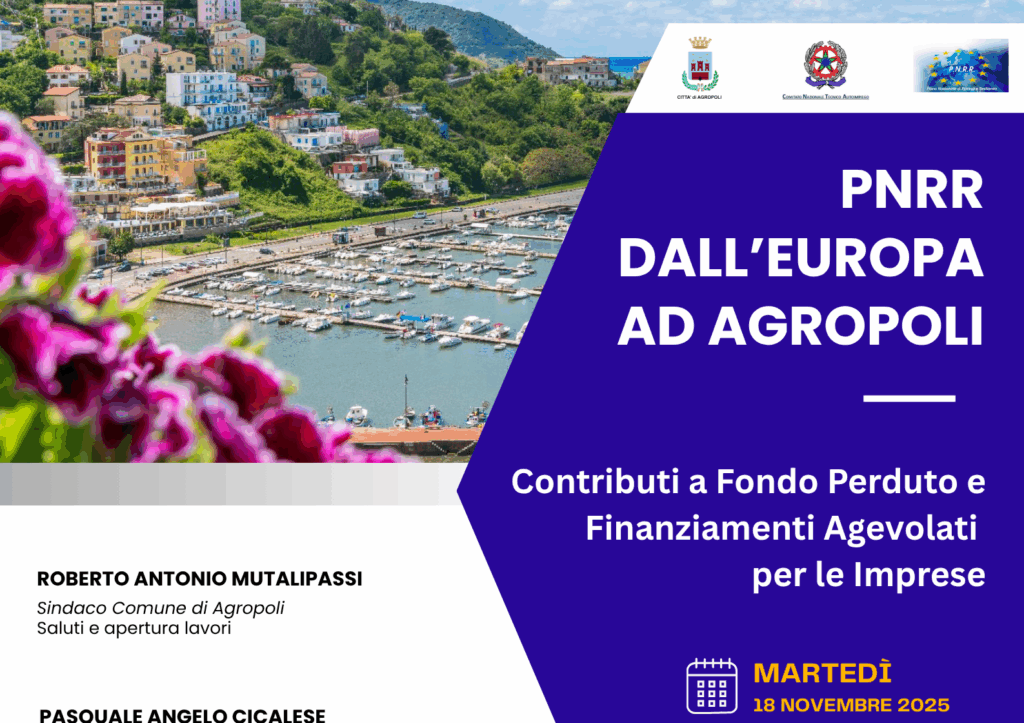 Contributi a fondo perduto e finanziamenti agevolati: ad Agropoli un convegno sulle opportunità per le imprese