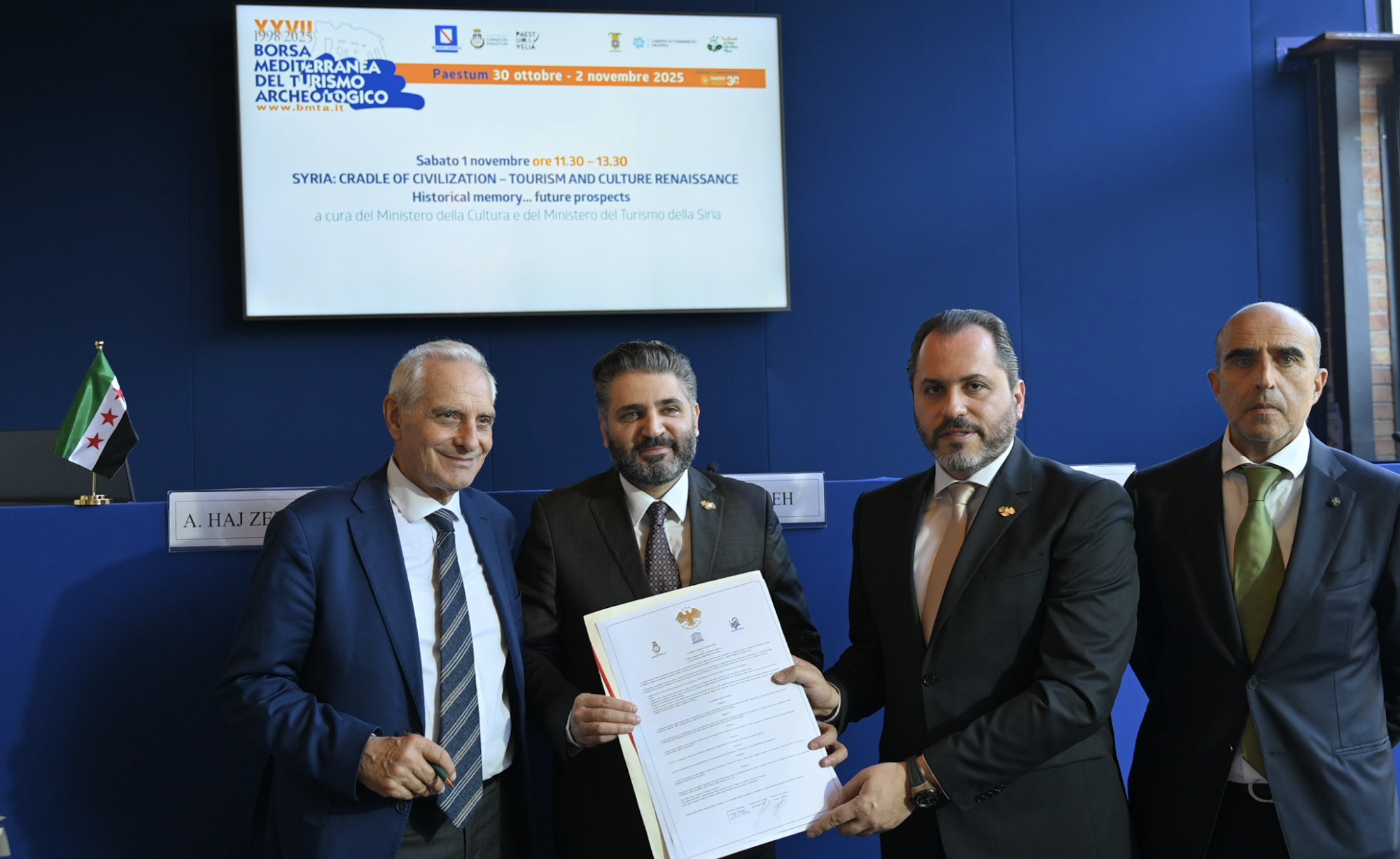 Bmta, la Siria guarda all’Italia: accordo con Unisa e gemellaggio con Paestum