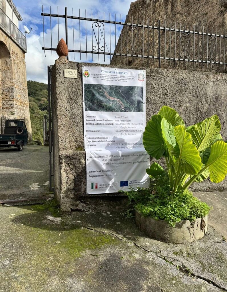 Vibonati, al via i lavori di messa in sicurezza: intervento da 1 milione di euro per mitigare il rischio idrogeologico