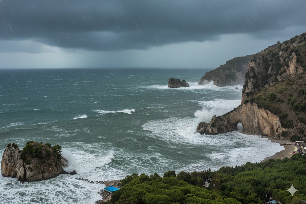 Campania, scatta l’allerta meteo gialla: temporali in arrivo da mezzanotte