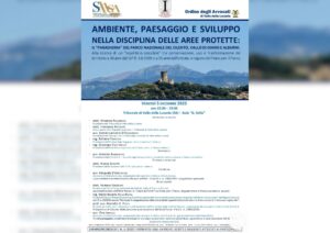 Ambiente, paesaggio e sviluppo nella disciplina delle aree protette:&nbsp;: Saasa organizza un evento sul Parco del Cilento