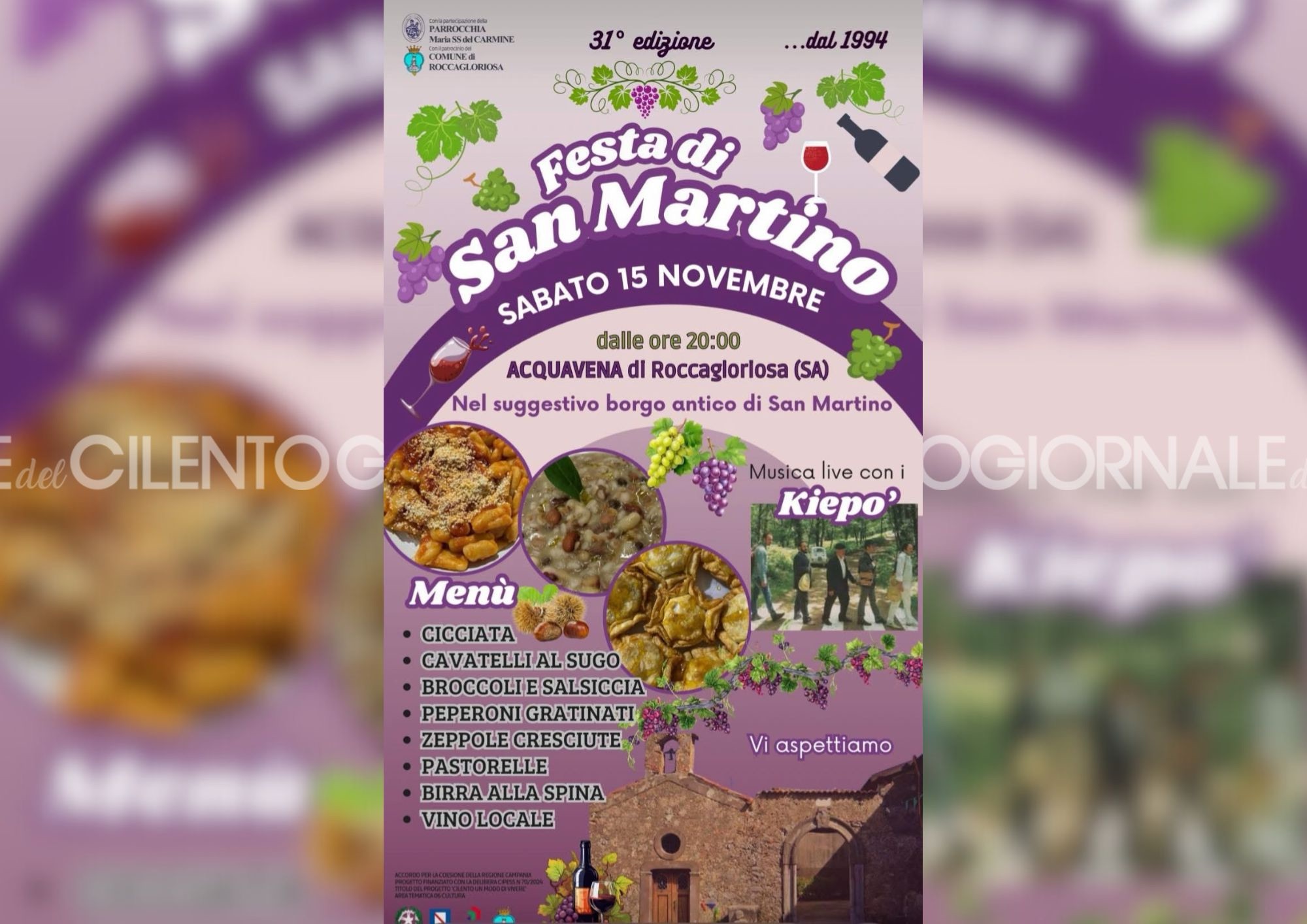 Ad Acquavena la 31ª edizione della Festa di San Martino: sapori e musica nel borgo antico