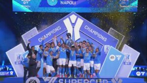 Il Napoli vince la Supercoppa italiana: doppietta di Neres e Bologna ko a Riad