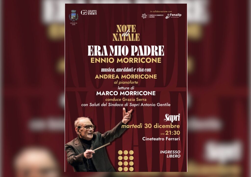 Sapri, il genio di Ennio Morricone rivive in concerto nello storico Cineteatro Ferrari con i figli Andrea e Marco Morricone