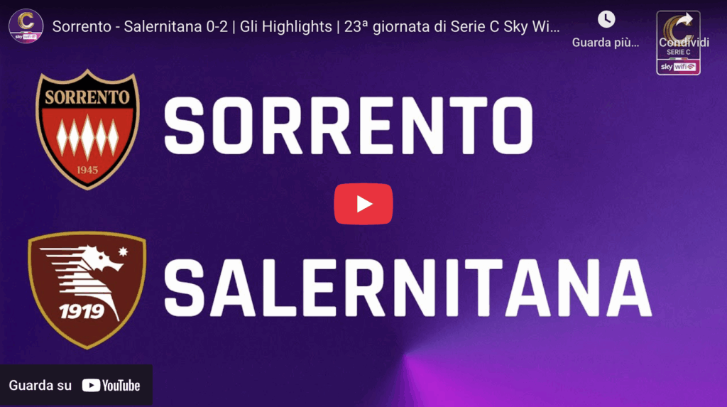Sorrento – Salernitana 0-2 | Gli highlights