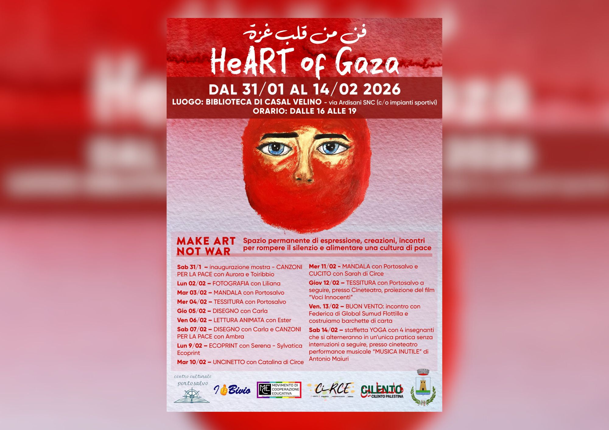 A Casal Velino 15 giorni di appuntamenti con la mostra “HeART of Gaza”