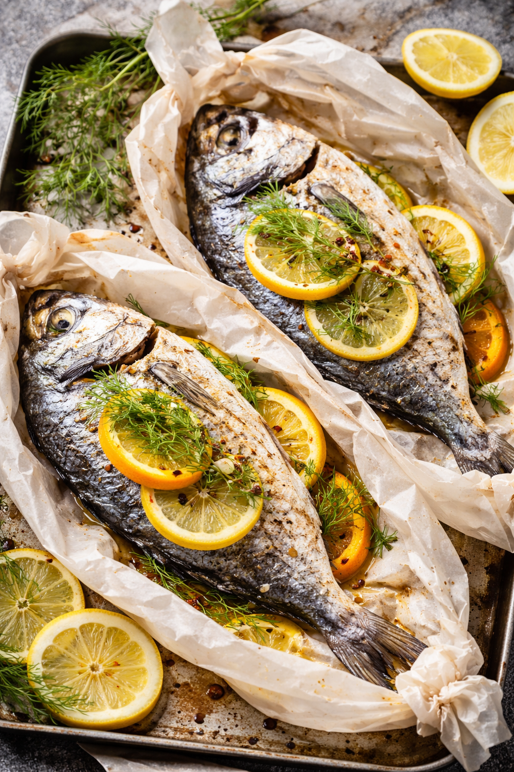 Un classico che profuma di Sud: Orata al cartoccio con agrumi e finocchietto