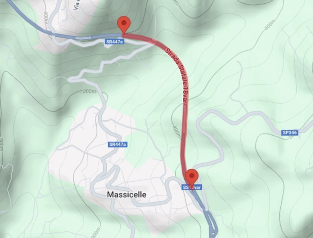 Strada Cilentana, senso unico alternato per cedimento della carreggiata