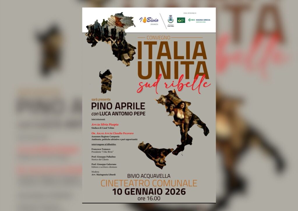 Casal Velino, a Bivio Acquavella il convegno “Italia Unita” con Pino Aprile