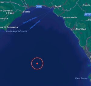 Lieve scossa di terremoto 2.7 magnitudo al largo del Golfo di Policastro