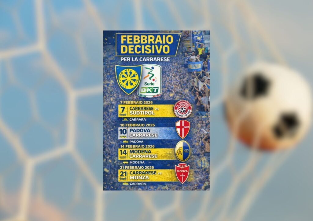 Carrarese, febbraio da dentro o fuori: tre sfide decisive per i play-off