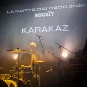 Batterista del Vallo di Diano nei live di presentazione di “Homo”, il primo disco di Karakaz