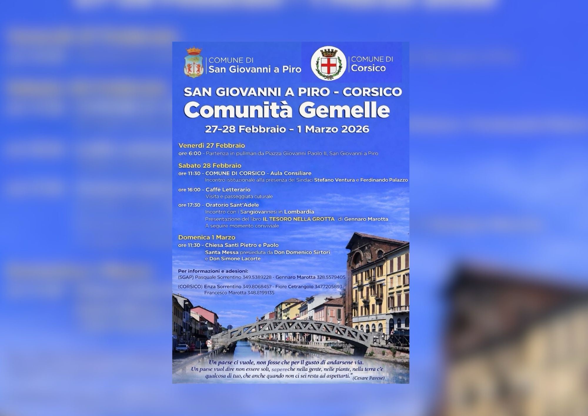 San Giovanni a Piro e Corsico, comunità gemelle: incontri istituzionali a tappe culturali in Svizzera