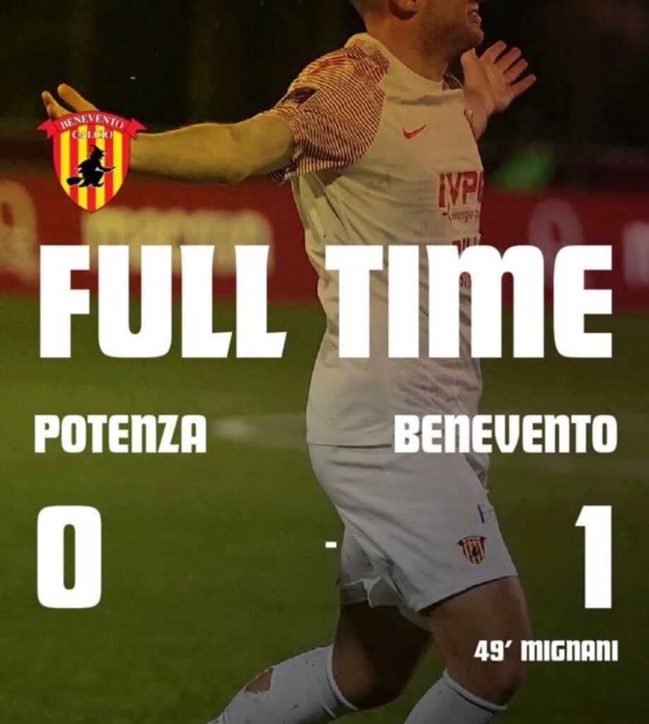 Potenza-Benevento 0-1, colpo sannita al Viviani: decide un lampo nella ripresa