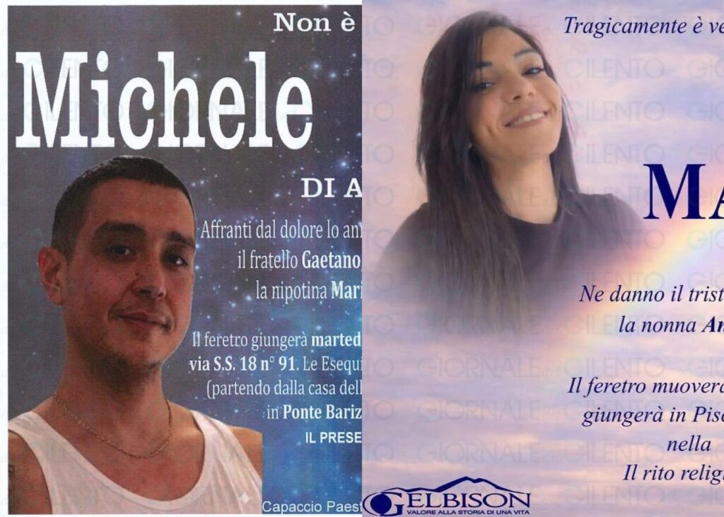 Capaccio e Pisciotta in lutto per Michele e Maria: oggi i funerali dei due fidanzati morti nell’incidente