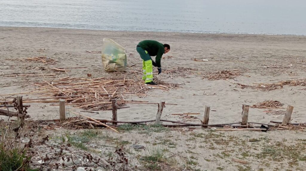 Pulizia della spiaggia di Ascea: avviato il primo intervento manuale