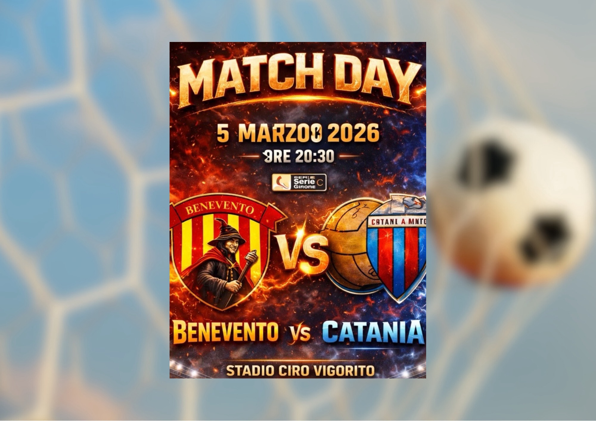 Serie C, scontro al vertice: il Catania prova il colpo a Benevento