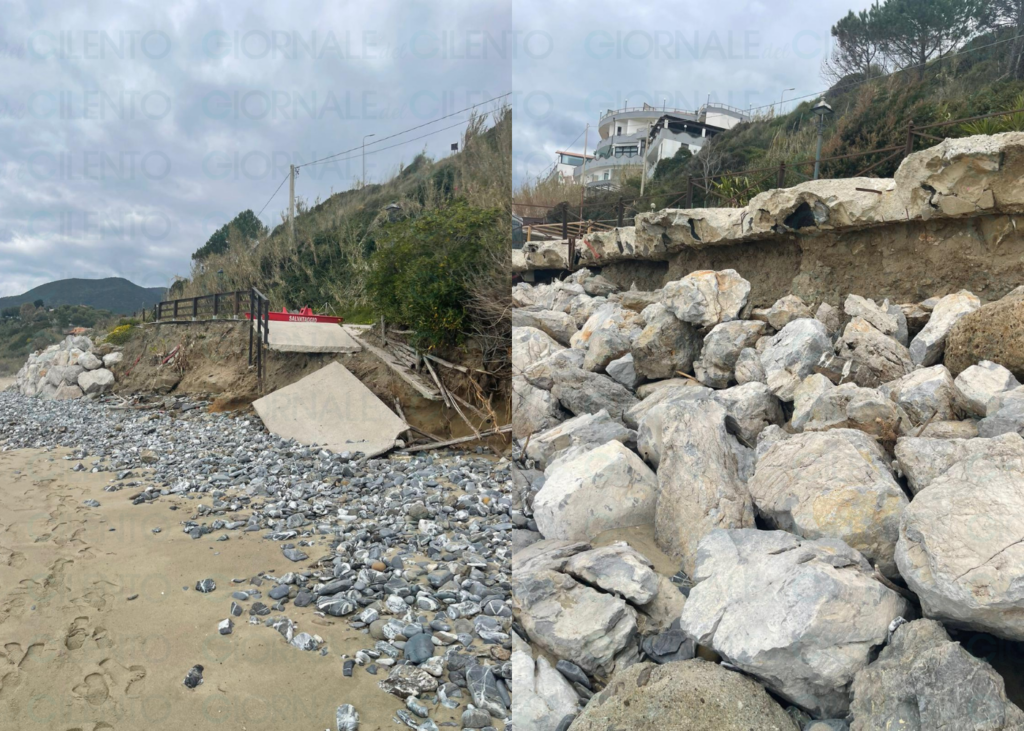 Pisciotta, il mare avanza: abitazione storica a rischio crollo, minacciata dall’erosione