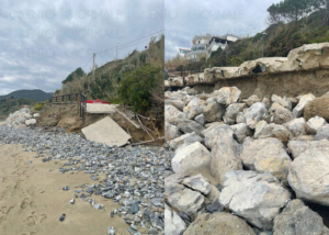 Pisciotta, il mare avanza: abitazione storica a rischio crollo, minacciata dall’erosione