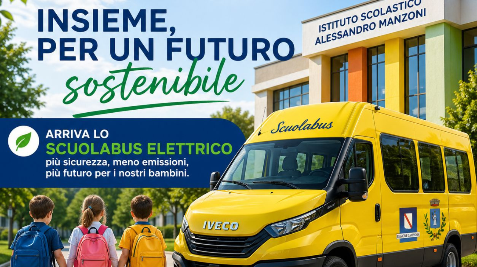 Mobilità sostenibile nei piccoli Comuni: a Santa Marina uno scuolabus elettrico