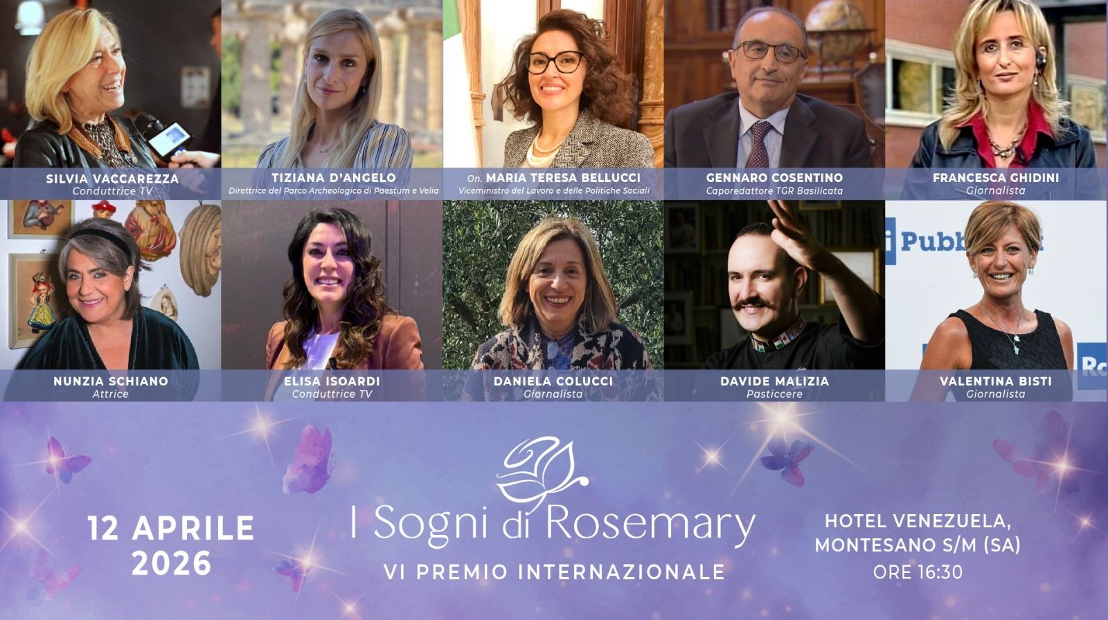 Montesano, il 12 aprile la sesta edizione del premio internazionale “I sogni di Rosemary”