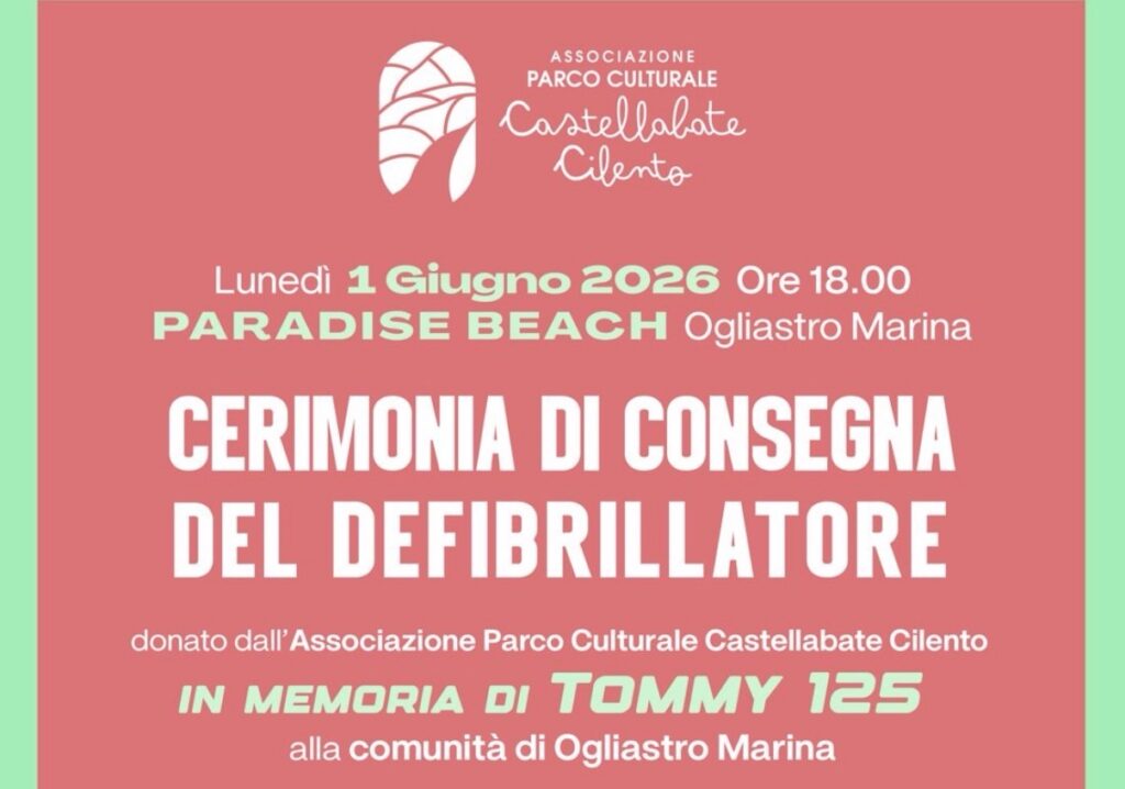 Castellabate: nuovo defibrillatore a Ogliastro Marina in memoria di Tommy