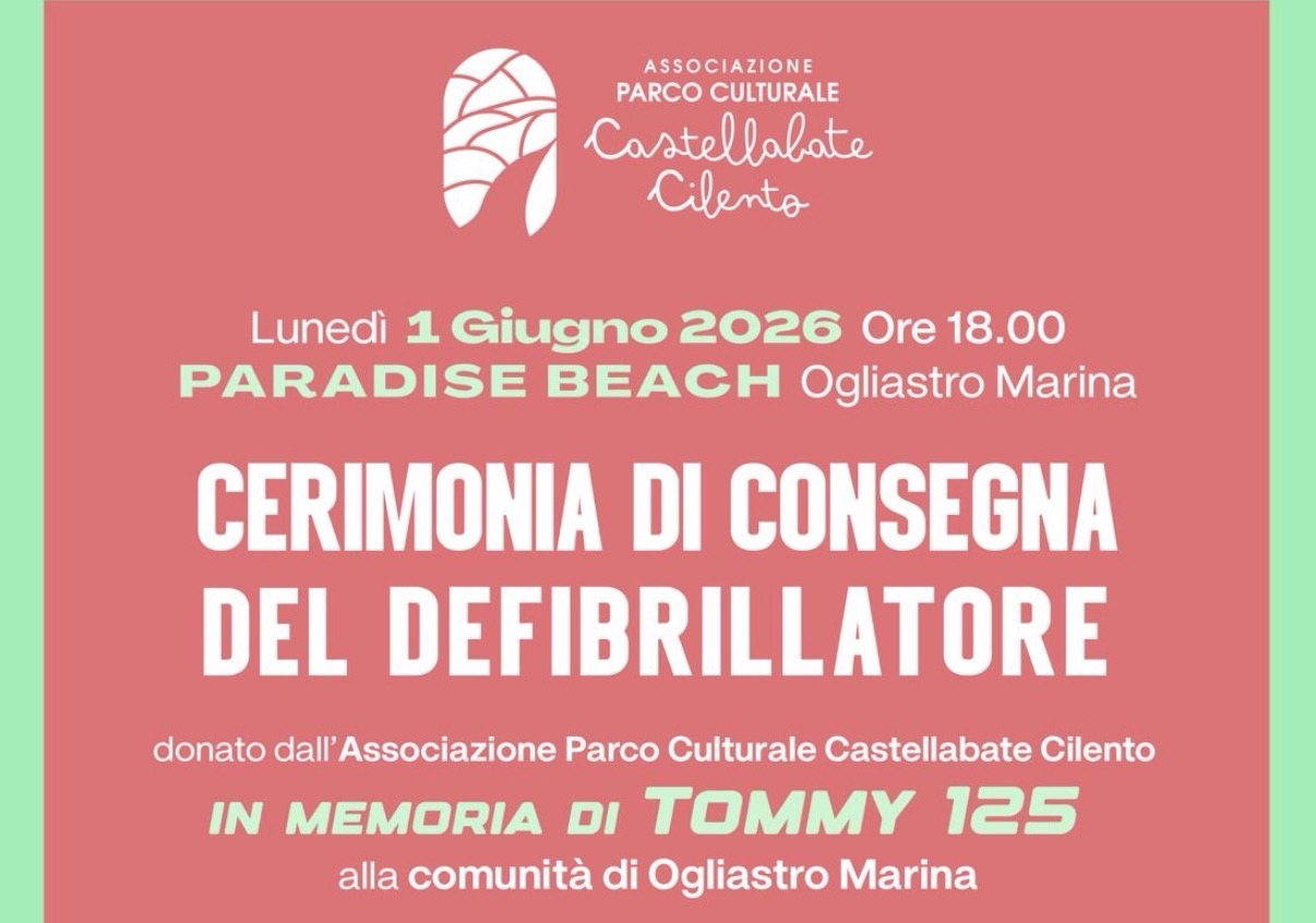 Castellabate: nuovo defibrillatore a Ogliastro Marina in memoria di Tommy