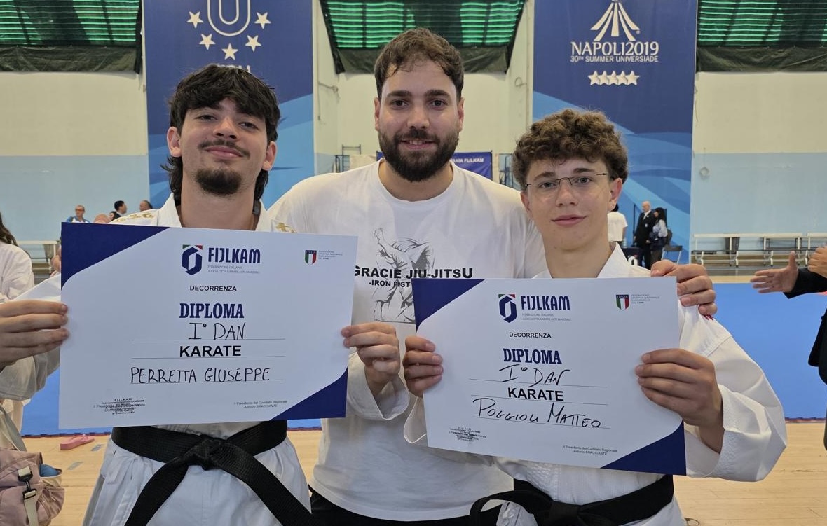 Castelnuovo Cilento: due allievi della Iron Fist Academy conquistano la cintura nera 1° Dan FIJLKAM di karate