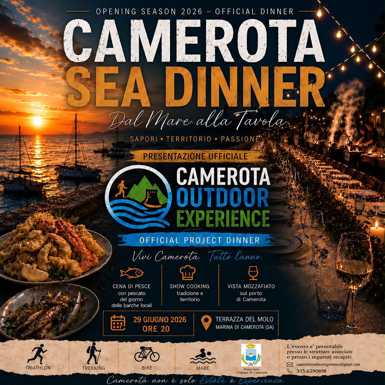 Camerota Outdoor Experience si presenta con la “Sea Dinner”: nasce una rete per promuovere il territorio tutto l’anno