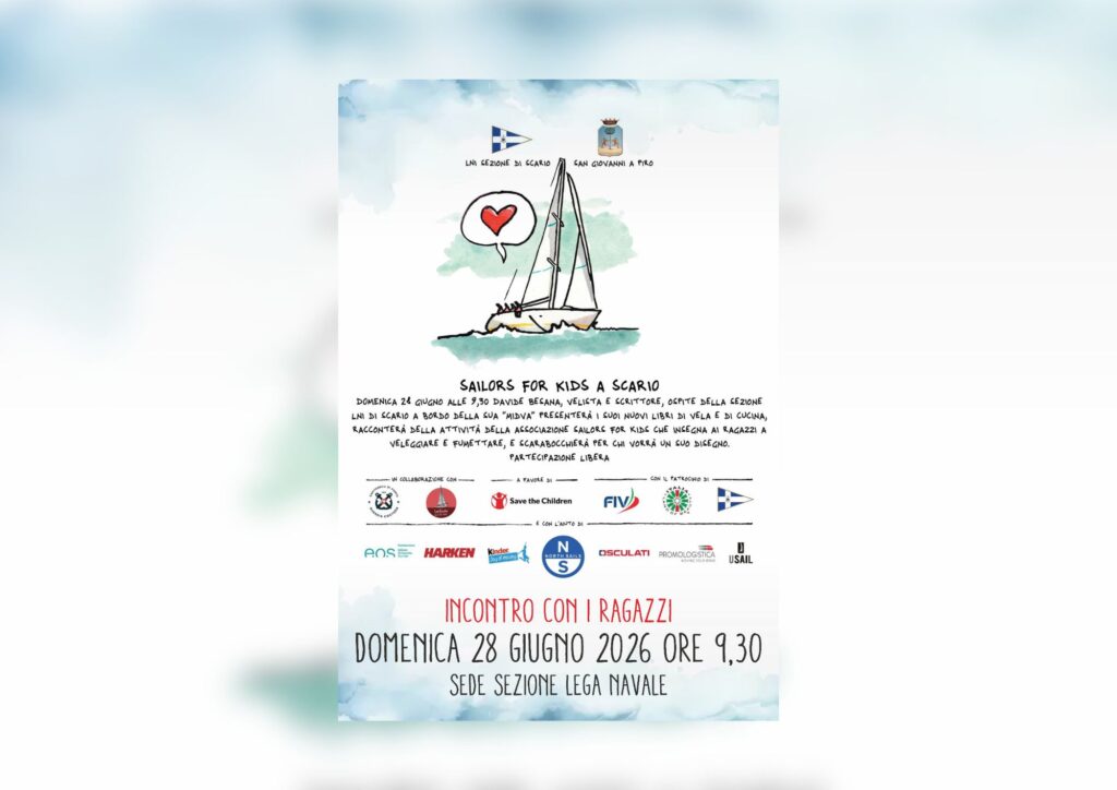 Scario protagonista di Sailors for Kids 2026: il viaggio di Davide Besana fa tappa nel Golfo di Policastro