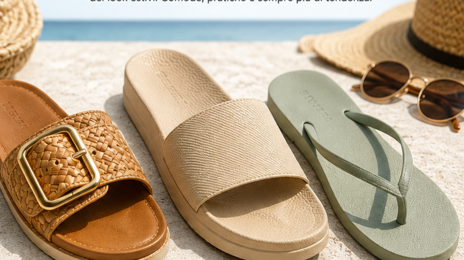 Estate: le ciabatte da mare diventano protagoniste del look