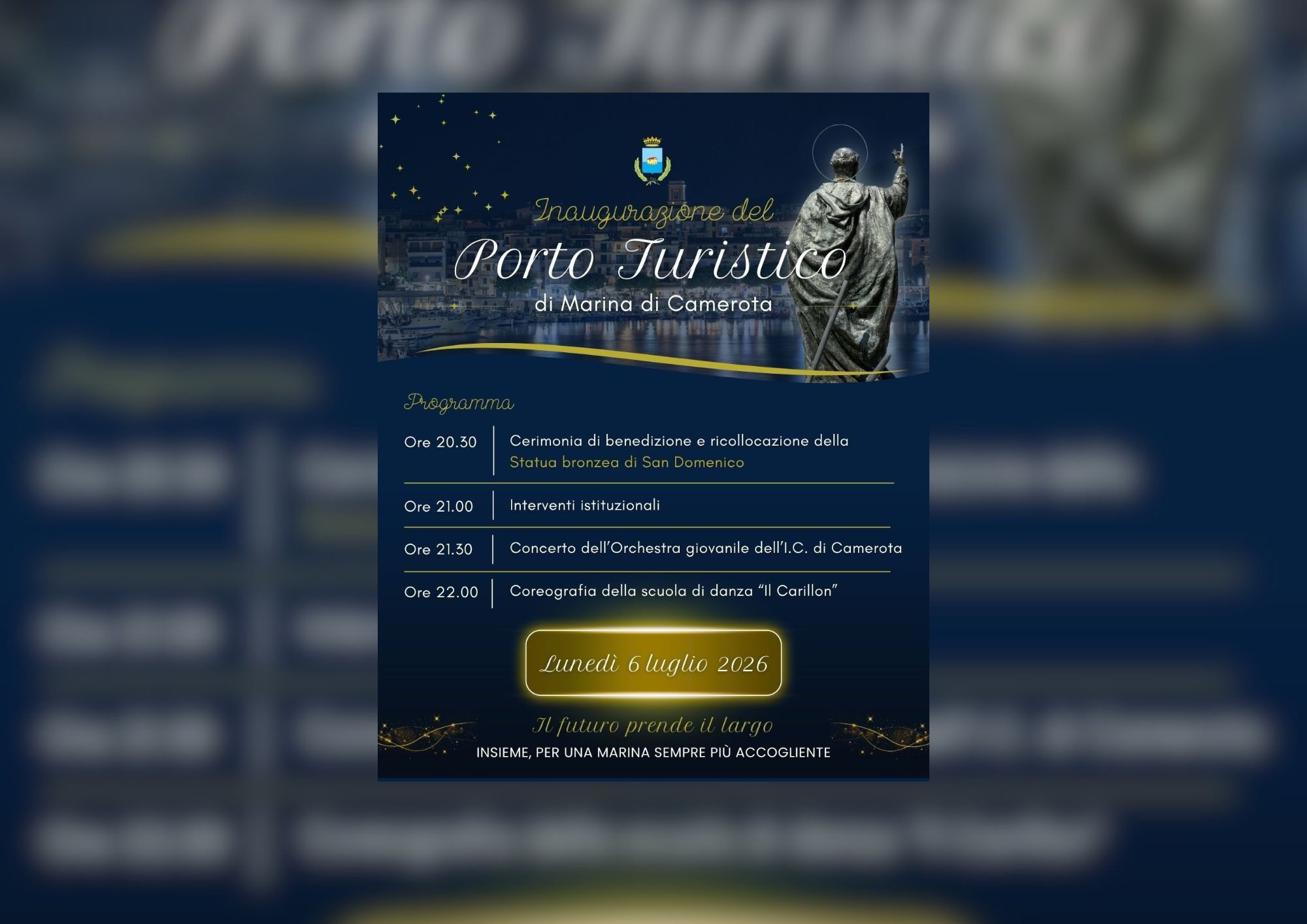 Marina di Camerota inaugura il nuovo Porto Turistico: il 6 luglio una serata dedicata al futuro del territorio