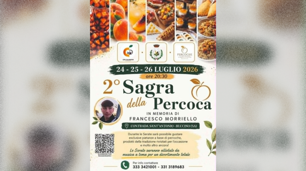 Torna la Sagra della percoca a Buccino, nel ricordo di Francesco Morriello