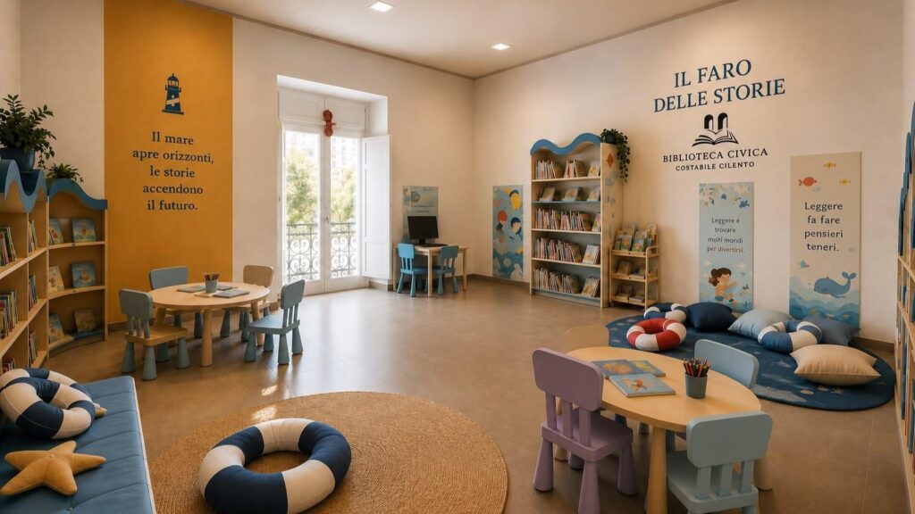 Agropoli, finanziato “Il faro delle storie”: 15mila euro per la nuova sala bimbi della biblioteca Costabile Cilento
