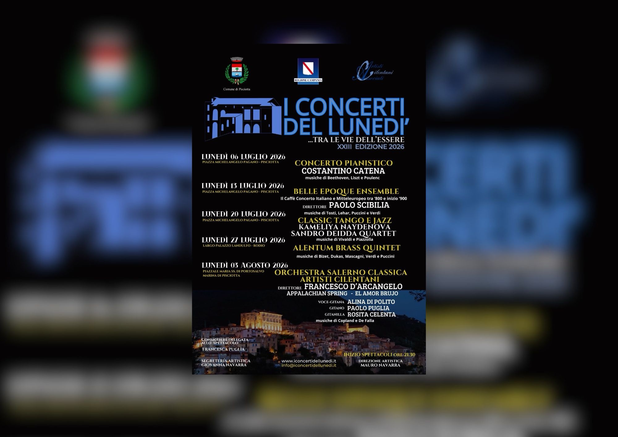 Pisciotta, tornano i Concerti del Lunedì: al via la XXIII edizione del festival