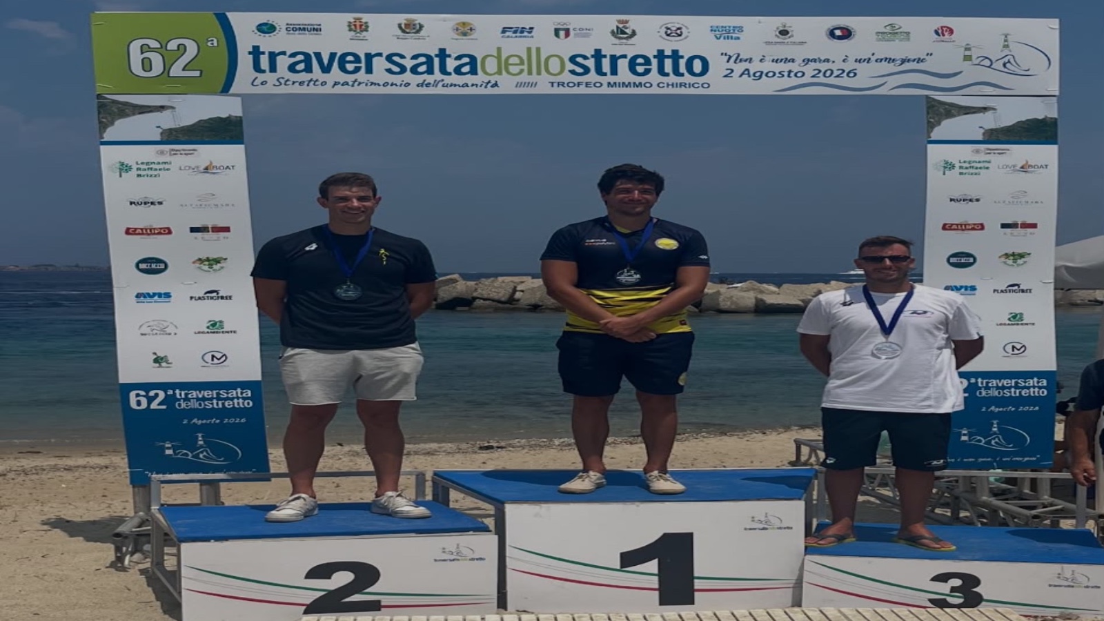 Francesco Paolo Infante sul podio alla Traversata dello Stretto di Messina