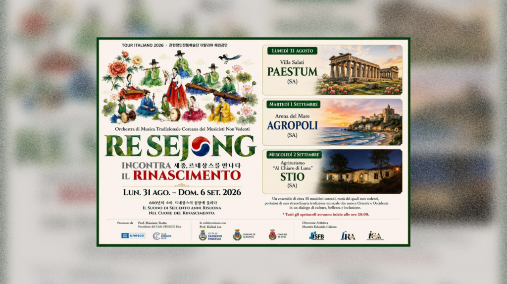 La Corea incontra il cuore del Cilento: tre appuntamenti con l’orchestra “Re Sejong”