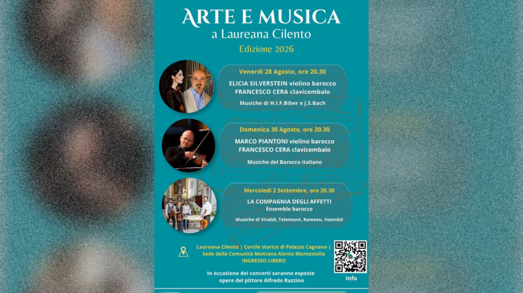 Laureana Cilento, la musica barocca protagonista a Palazzo Cagnano con tre concerti